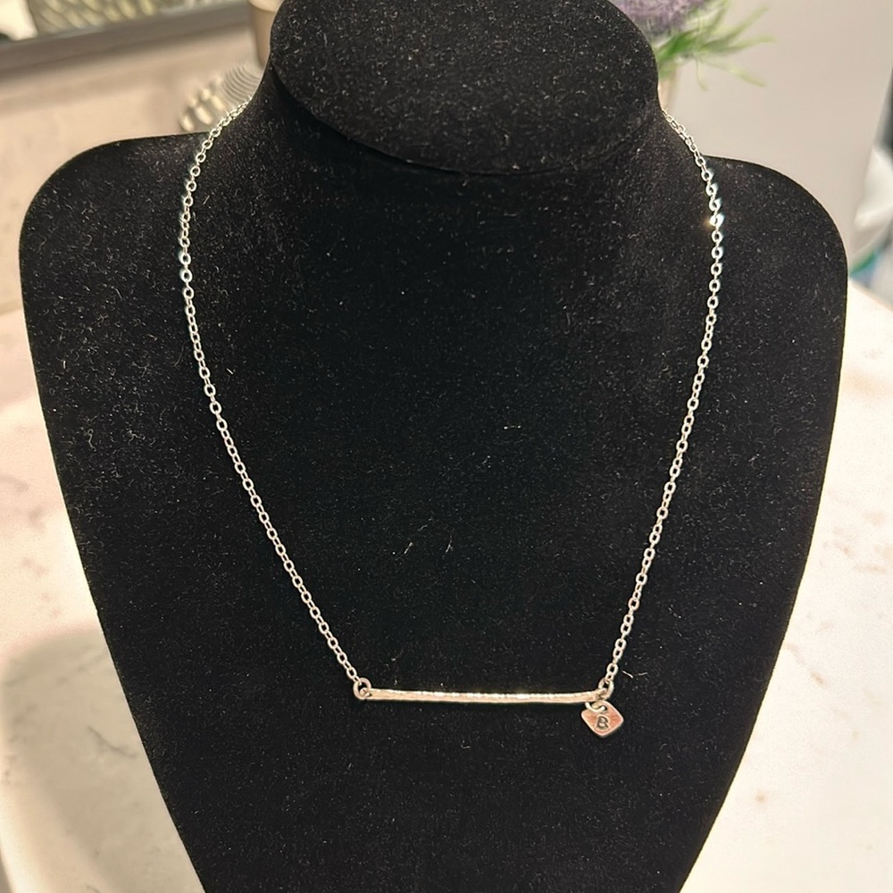 Bar necklace with initial B purchase from a local artisan
